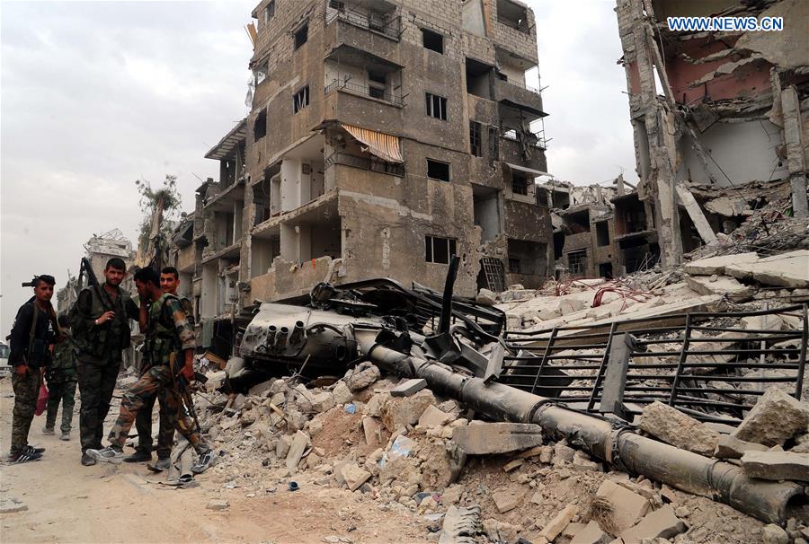 SYRIA-DAMASCUS-DESTRUCTION-IS-STRONGHOLDS