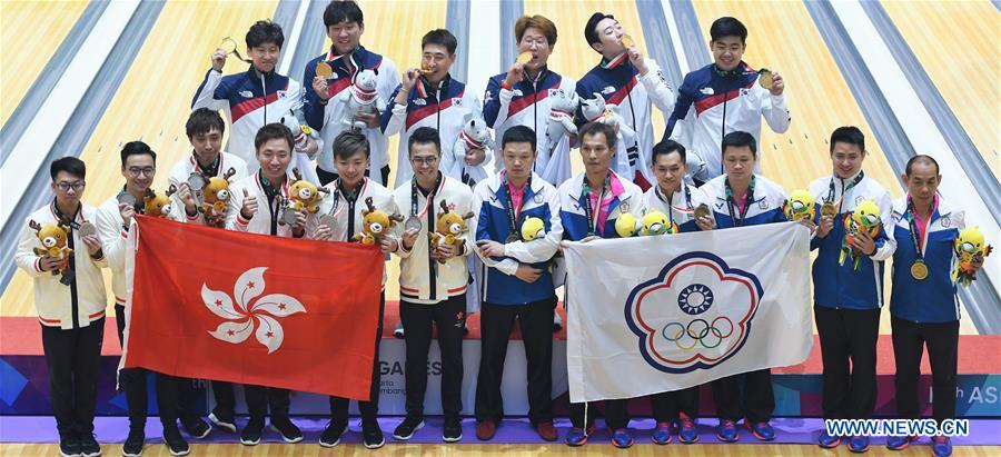 (SP)INDONESIA-PALEMBANG-ASIAN GAMES-BOWLING-MEN'S TEAM OF SIX