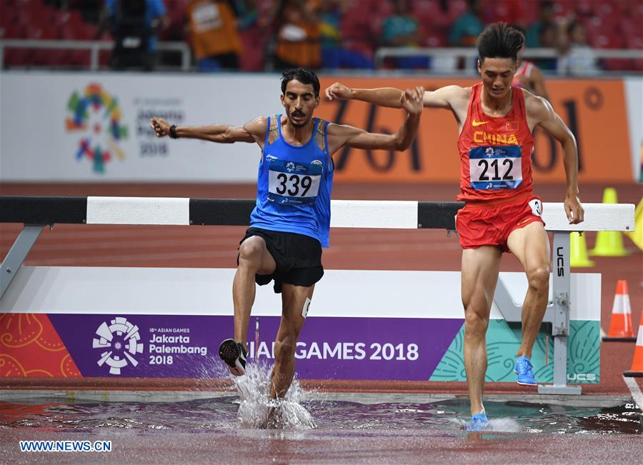 (SP)INDONESIA-JAKARTA-ASIAN GAMES-ATHLETICS-MEN'S 3000M STEEPLECHASE