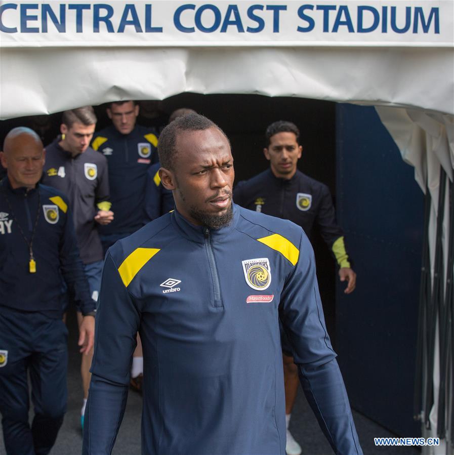 (SP)AUSTRALIA-GOSFORD-SOCCER-USAIN BOLT