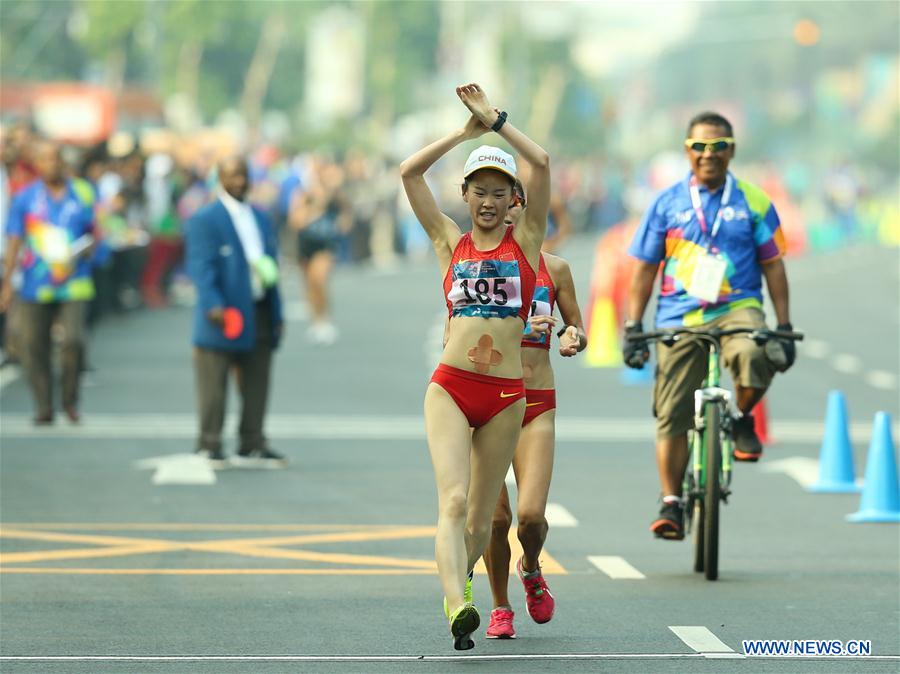 (SP)INDONESIA-JAKARTA-ASIAN GAMES-ATHLETICS-WOMEN'S 20KM WALK