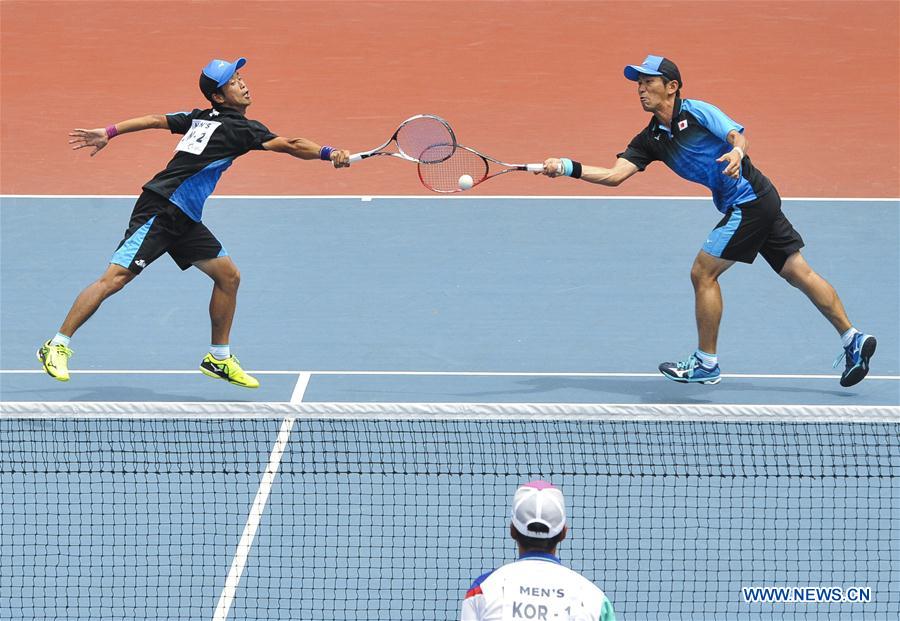 (SP)INDONESIA-PALEMBANG-ASIAN GAMES-MEN'S TEAM SOFT TENNIS-FINAL-SOUTH KOREA VS JAPAN