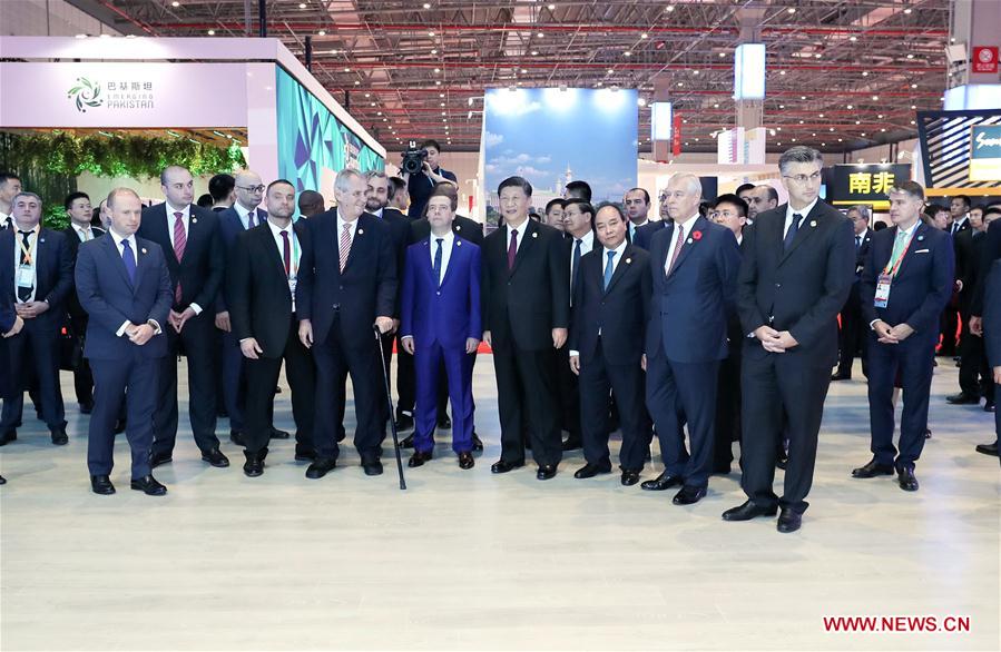 (IMPORT EXPO) CHINA-SHANGHAI-XI JINPING-CIIE-EXHIBITION HALL-TOUR (CN)