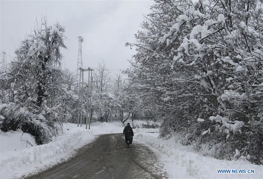 KASHMIR-SRINAGAR-SNOWFALL