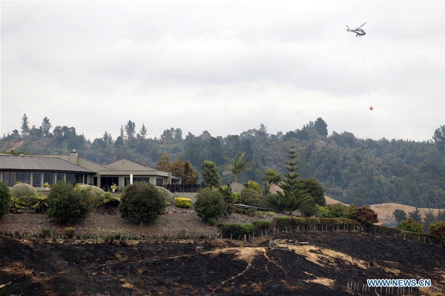 NEW ZEALAND-SOUTH ISLAND-BUSH FIRE