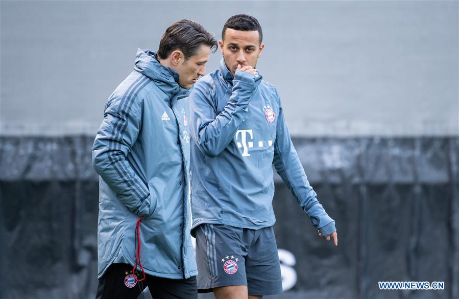 (SP)GERMANY-MUNICH-SOCCER-UEFA CHAMPIONS LEAGUE-BAYERN MUNICH VS LIVERPOOL-TRAINING SESSION