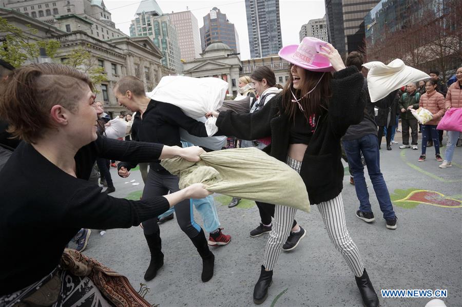 CANADA-VANCOUVER-PILLOW FIGHT FLASH MOB