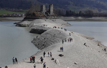 Level of Lake of Gruyere lowered in Switzerland