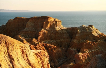 Scenery of Yardang landform in Fuhai County, NW China's Xinjiang