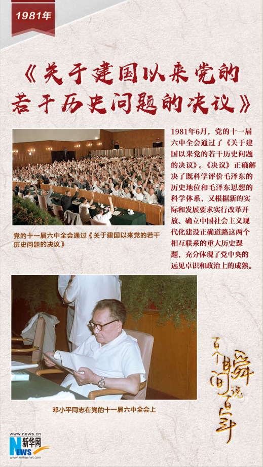 1981，《關(guān)于建國以來黨的若干歷史問題的決議》